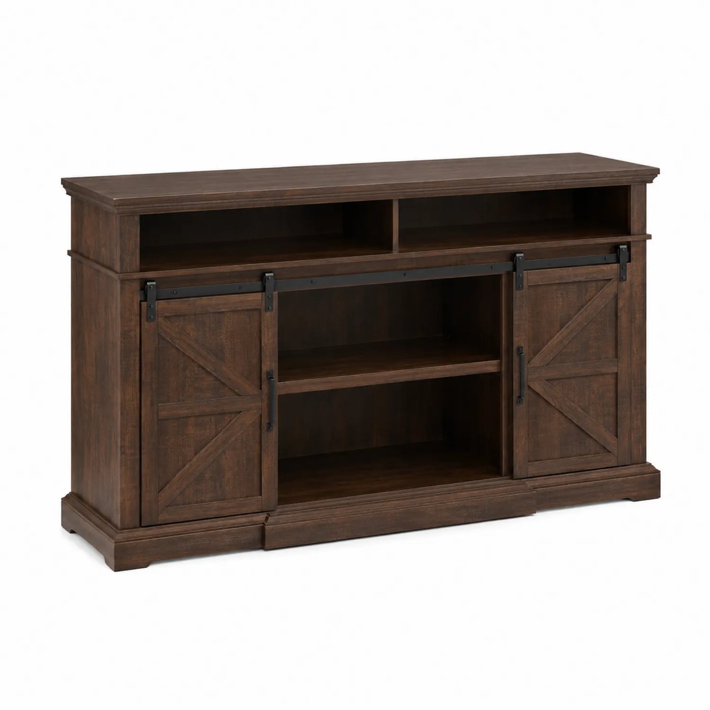 Mueble de TV de Madera con Puertas Correderas Marrón