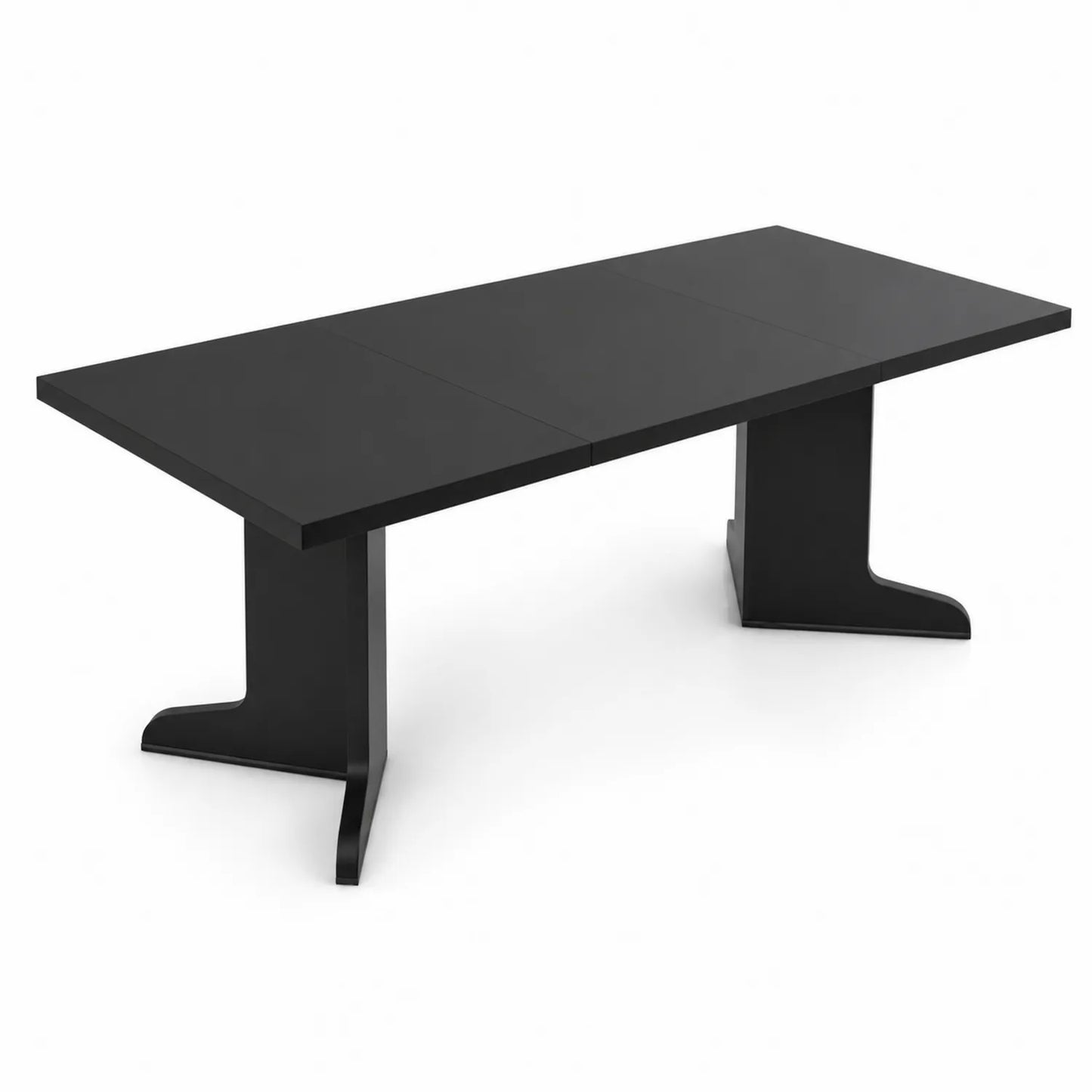 Mesa de comedor extensible de MDF Negro 160x90x76 cm