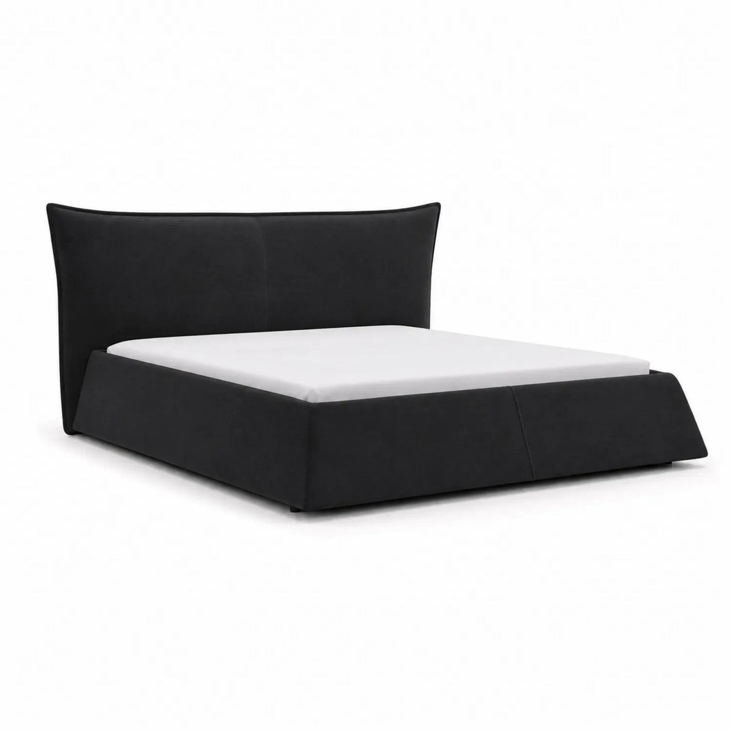 Cama doble de microfibra negra 200x160 cm