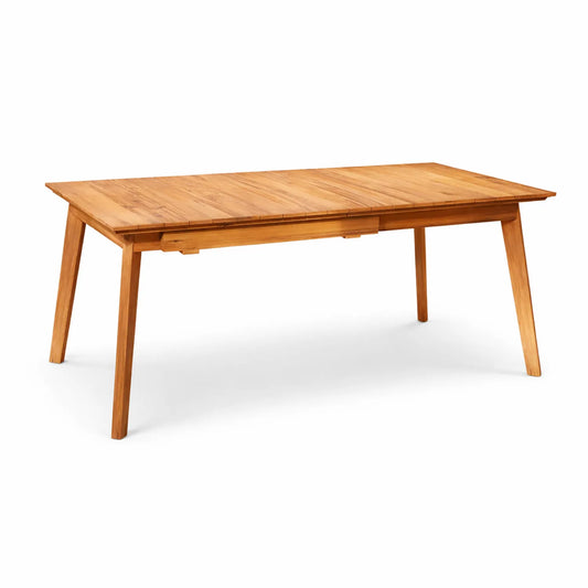 Mesa de comedor de madera de teca extensible 180 x 90 x 75 cm