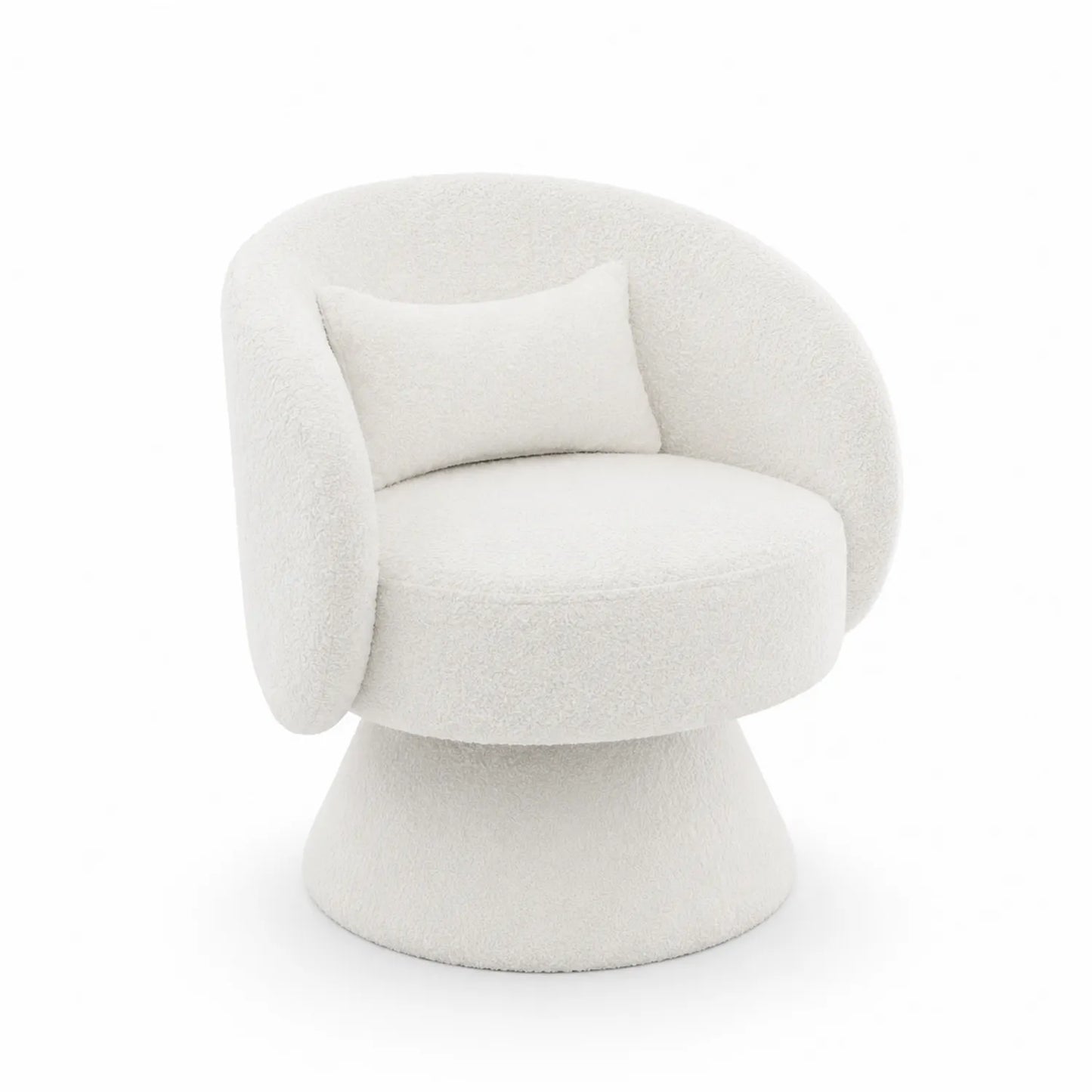 Silla de poliéster con cojín decorativo, 75x80x75 cm, Blanco
