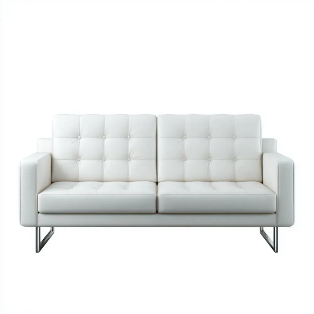 Sofa Set Faux Leather 200x90x85 cm - White - Modern Design
