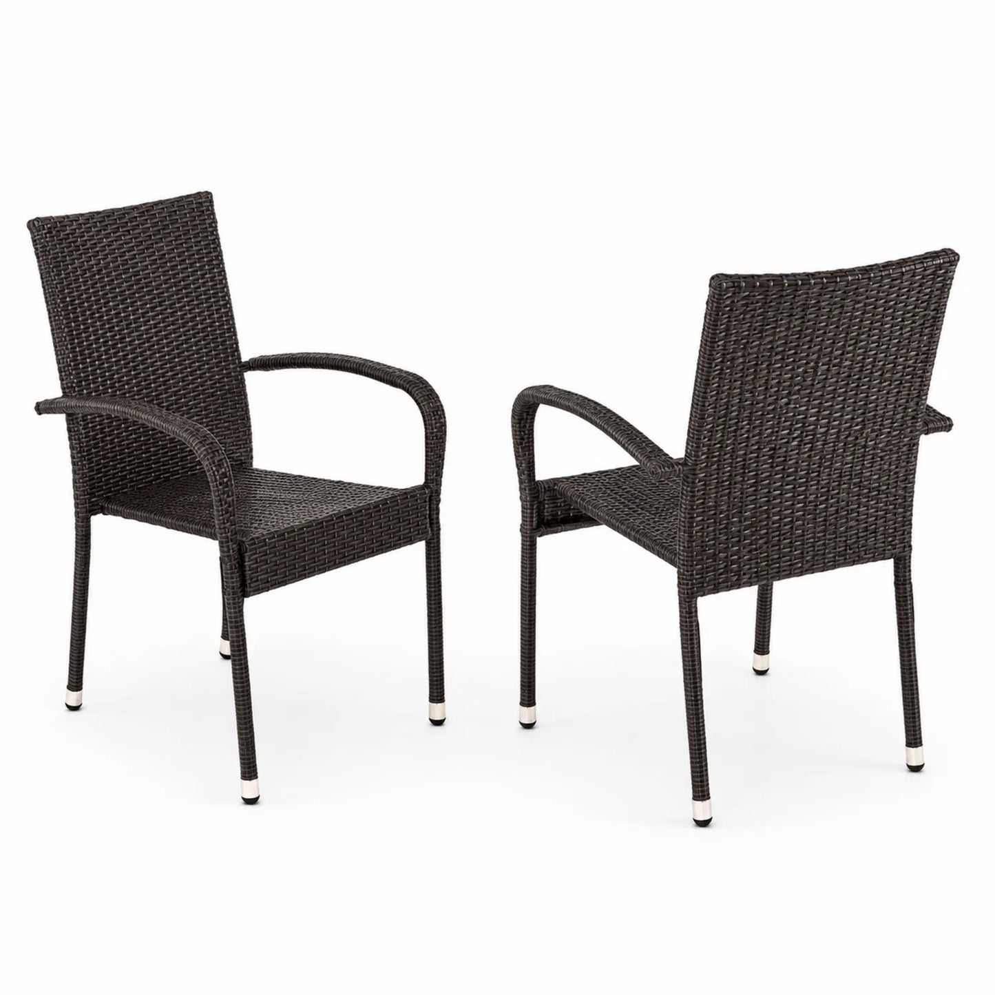 Conjunto de 2 Sillas de Ratán Sintético Marrón