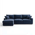 Sectional Sofa Fabric Upholstery 260x150x85 cm – Dark Blue – Contemporary Design