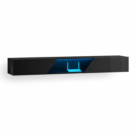 Mueble de TV flotante de Tablero Laminado con LED Negro