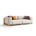 Contemporary Design Fabric Upholstered Sofa Set 220x90x80 cm - Beige