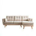 Sectional Sofa Set Fabric Upholstered 260x140x85 cm - Beige - Modern Style