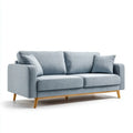3-Seater Sofa with Fabric Upholstery 200x90x85 cm - Light Blue - Modern Design