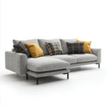 Sectional Sofa Upholstered Fabric 250x90x85 cm - Light Grey - Contemporary Style