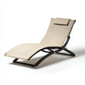 Patio Recliner Curved Design 195x70x60 cm Beige - Modern Outdoor Use