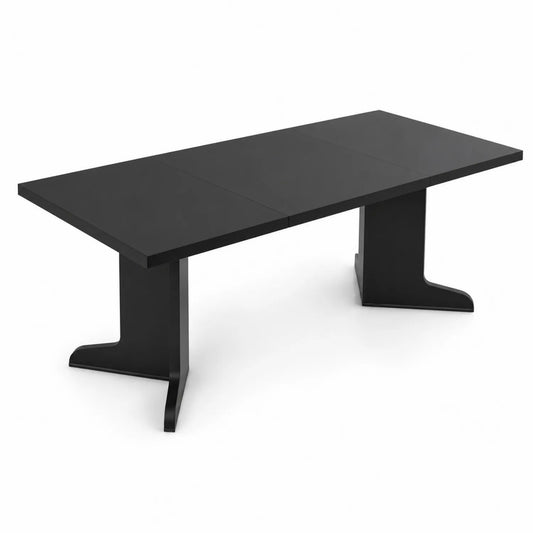 Mesa de comedor extensible de MDF Negro 160x90x76 cm