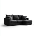 Sectional Sofa Set Fabric Upholstery 260x160x85 cm - Black - Modern Design