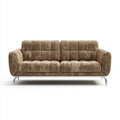 3-Seater Sofa 210cm x 95cm x 85cm Corduroy Upholstery – Brown – Contemporary Design