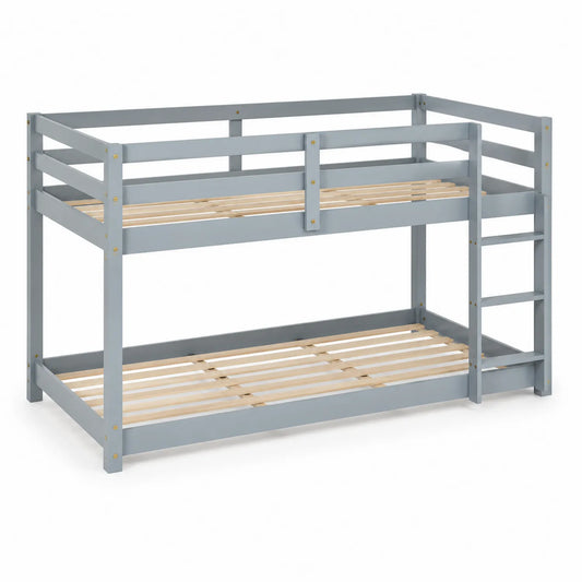Litera de madera de pino, 200x90 cm, Gris