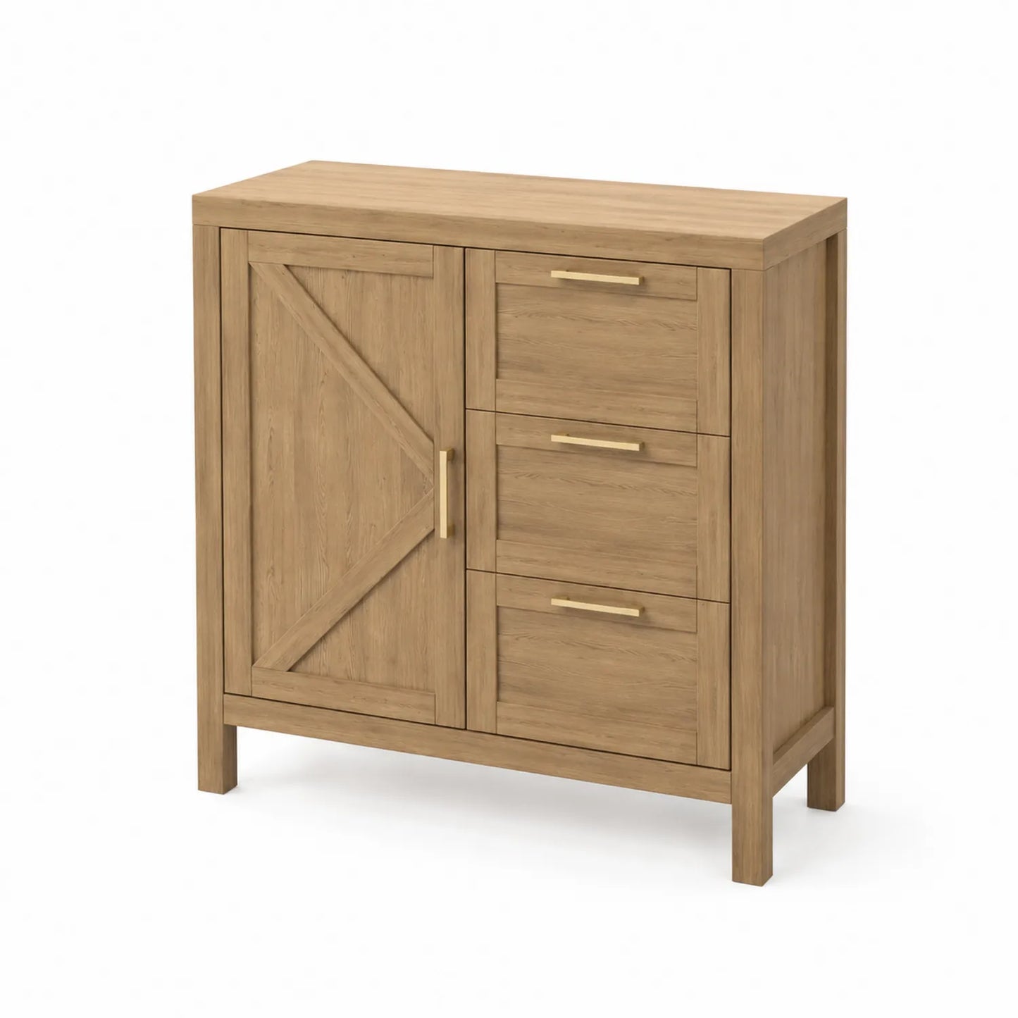 Aparador de Madera de Roble con Cajones y Puerta
