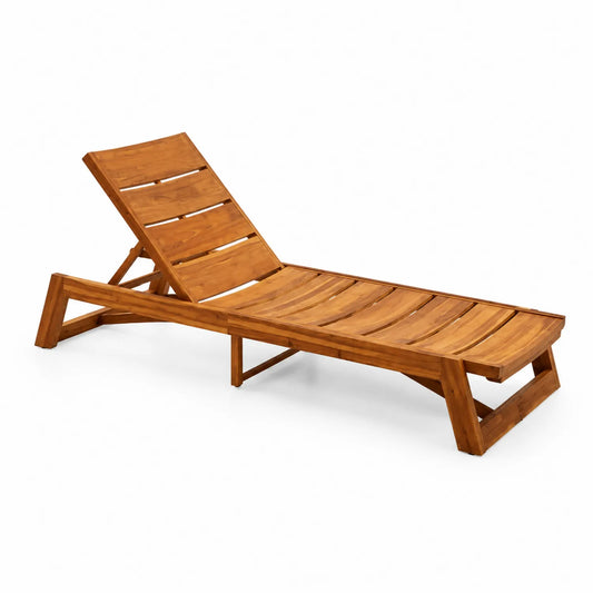 Tumbona de madera de acacia para exteriores