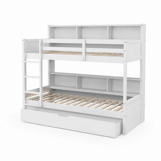 Litera de Madera con Almacenamiento y Escalera