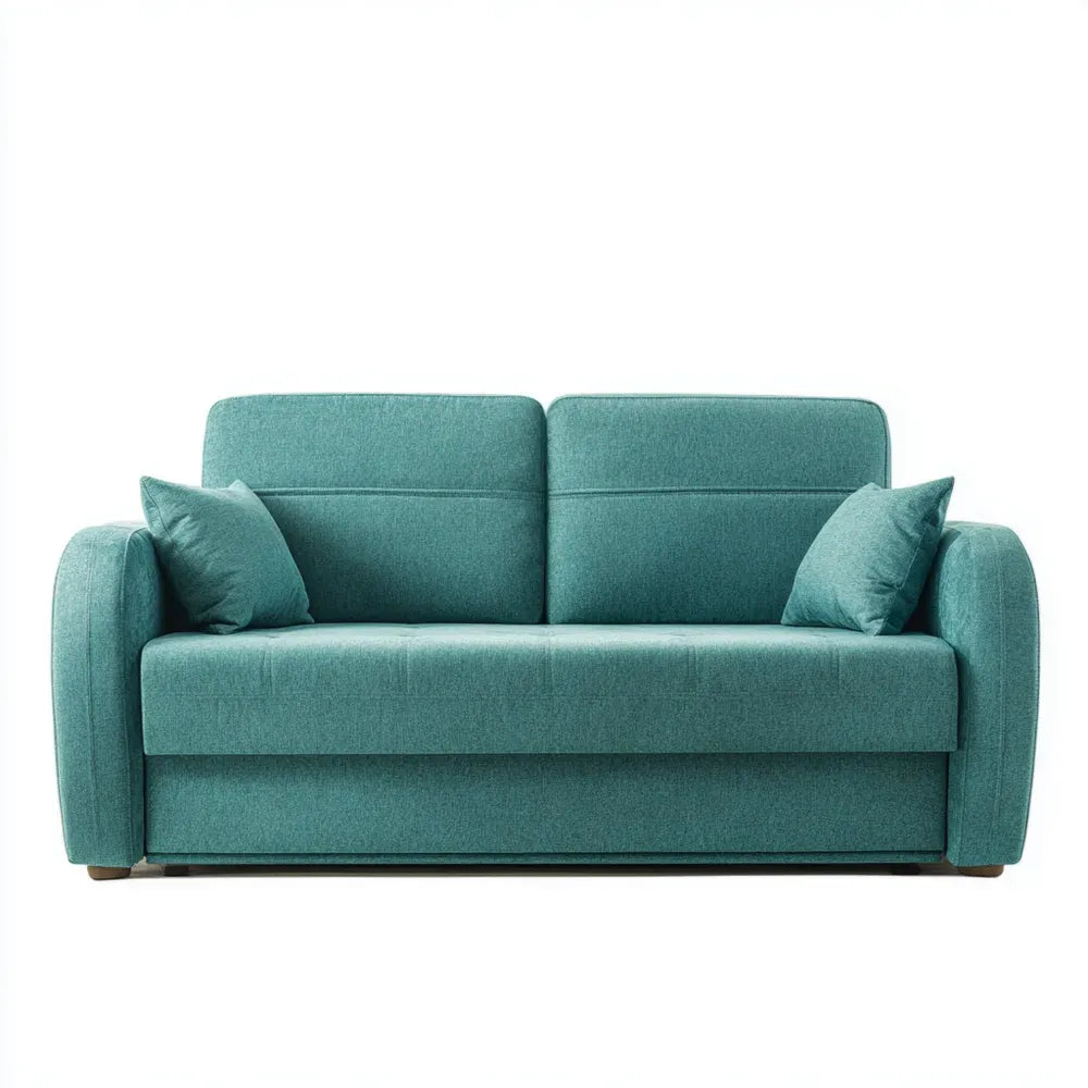 Fabric Sofa Bed 180x90x85 cm – Teal – Modern Convertible Design
