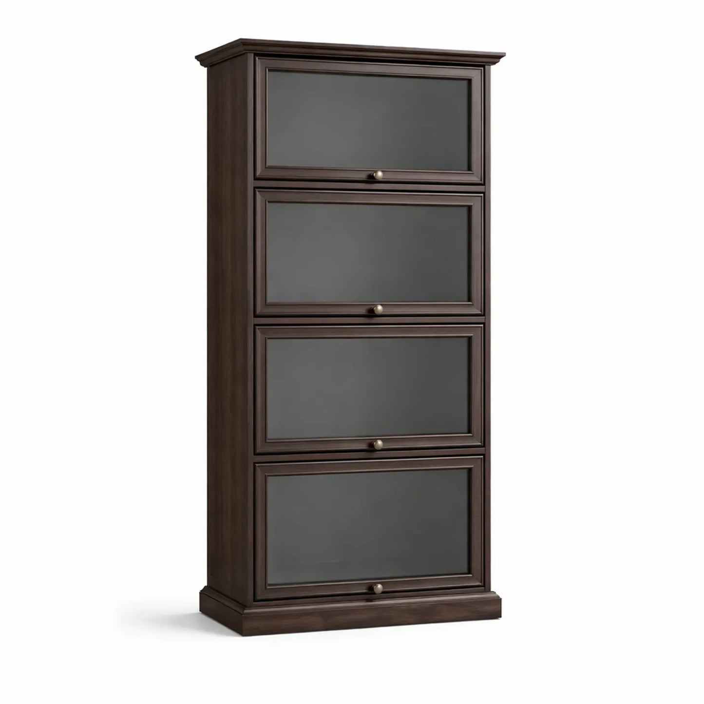 Estantería Vertical de Madera con Puertas de Vidrio Templado
