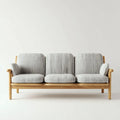 3-Seater Sofa 200x90x85 cm Fabric Upholstered - Light Gray - Contemporary Design