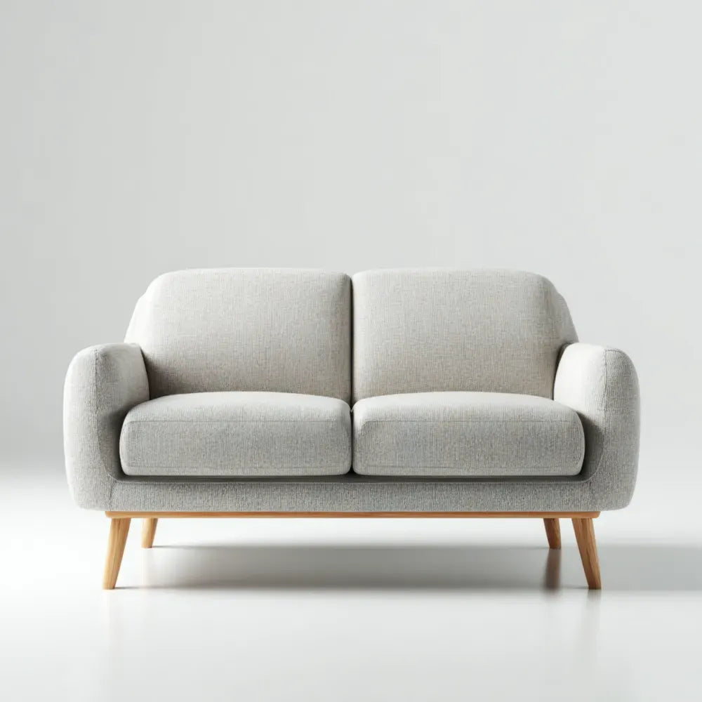 Two-Seater Sofa 150x90x85 cm - Light Gray Fabric Upholstery - Modern Design