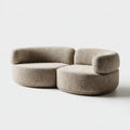 Modern Boucle Fabric Sofa Set 220x110x70 cm - Beige - Contemporary Design