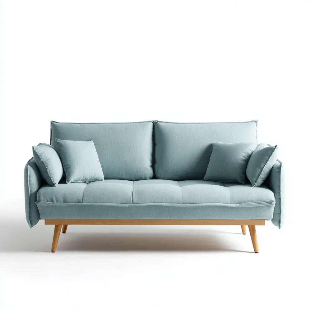 Sofa Set Fabric Upholstery 200x85x90 cm – Light Blue – Modern Design