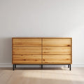 Chest of Drawers Solid Wood 120x40x75 cm - Natural Finish - Modern Style